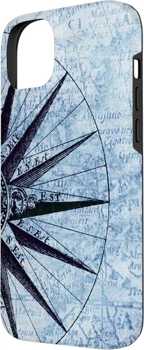 Miniatura 2 de Funda para iPhone 14 Plus con mapas náuticos, estilo vintage, diseño de mapas oceánicos, capitán de barco