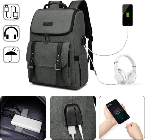 Miniatura 5 de Mochila de trabajo para laptop para mujeres y hombres, mochila de viaje de 15.6 pulgadas, elegante mochila para profesores, mochila casual