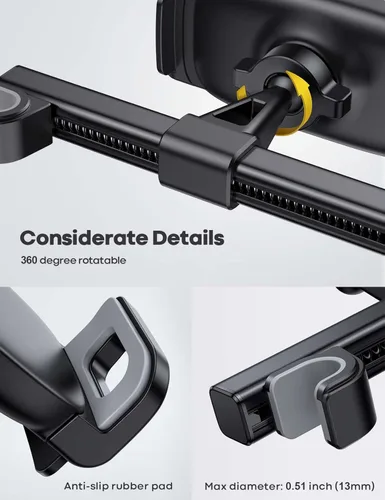 Miniatura 6 de Lamicall Soporte para tablet de automóvil, soporte para tableta con reposacabezas - Soporte de viaje para asiento trasero de automóvil para niños