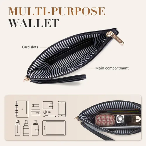 Miniatura 7 de ECOSUSI Bolsa de mano para laptop de 15.6 pulgadas, maletín de hombro de trabajo, mensajero para computadora con bolso de mano de embrague y juego