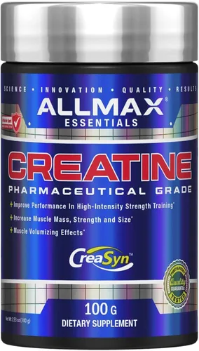 ALLMAX Nutrition Creatina Monohidrato - Mejora el Rendimiento y la Intensidad del Entrenamiento - Vegano y Sin Gluten (100 Gramos, Sin Sabor)