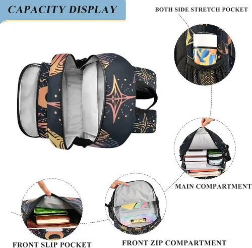 Miniatura 4 de ALAZA Moon Stars Alchemy Witch - Mochila para laptop para mujeres y hombres, bolsa de viaje casual con compartimento y múltiples bolsillos