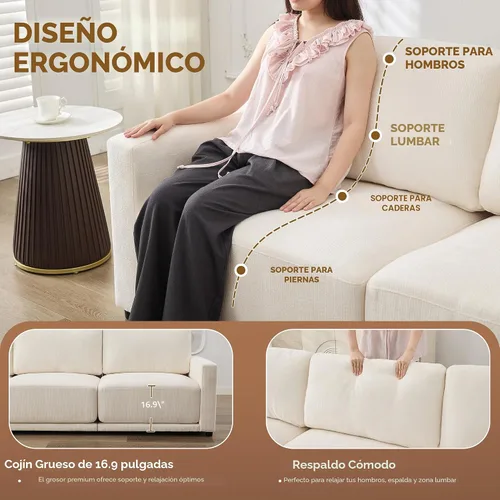 Miniatura 3 de Sofá modular en forma de U de 143.8 pulgadas, sofá de nube seccional de gran tamaño, sofás de asiento profundo de 6 plazas con 2 otomanas móviles