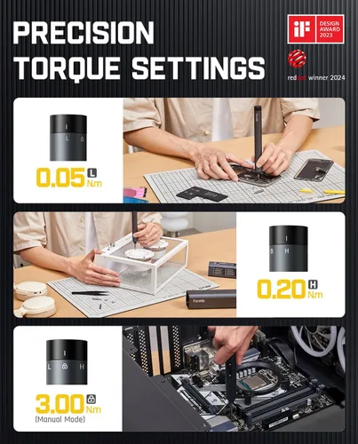 Miniatura 2 de Fanttik E1 Max - Mini destornillador eléctrico de precisión de 3.7V, brocas magnéticas 50 en 1, máx. 3Nm, almacenamiento magnético, hexagonal de Gris