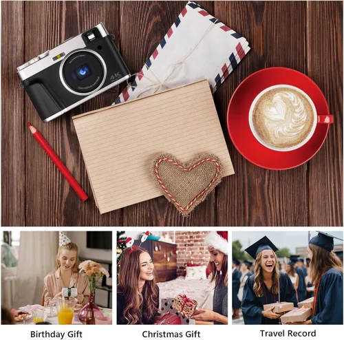 Miniatura 11 de Cámara digital 4K para fotografía, cámaras de videoblogs de 48 megapíxeles con enfoque automático y zoom digital 16X, cámara de punto y disparo