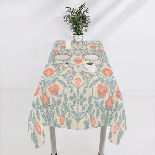 Miniatura 210 de Mantel Floral Retro de Pájaros, Diseño Original Bohemio William Morris Estampado Cubierta de Mesa para Hogar Picnic Fiesta Comedor Cocina William