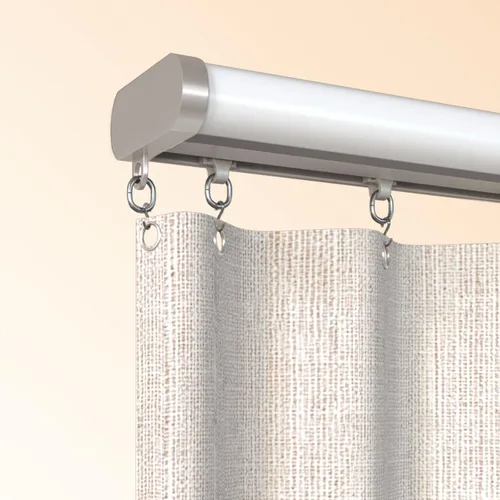 Miniatura 7 de Riel Silencioso para Cortinas Montaje en Techo 6'/8'/10'/12'/15', Ancho 1.7" Riel de Aluminio Blanco para Cortinas, Juego de Rieles para Cortinas
