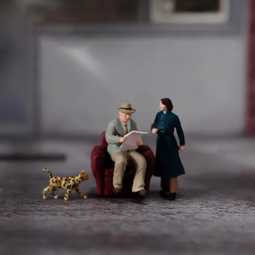 Figura de miniatura a escala 1:43, pintada a mano, figuras de diorama de resina, figura de acción para automóviles, vehículos, paisajes, accesorios