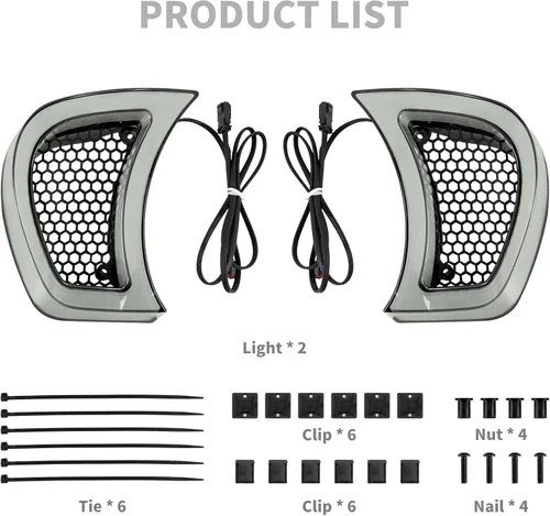 Miniatura 5 de Luces LED de ventilación para faros delanteros, luz de circulación para Harley Road Gilde FLTRX 2015-2023 (transparente)