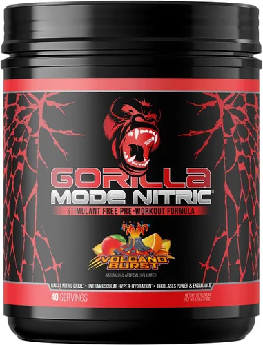 Miniatura 11 de Gorilla Mode Nitric - Preentrenamiento Sin Estimulantes Mejorado – El Mejor Sabor y Más Efectivo Preentrenamiento Sin Estimulantes/Bombas Masivas ·