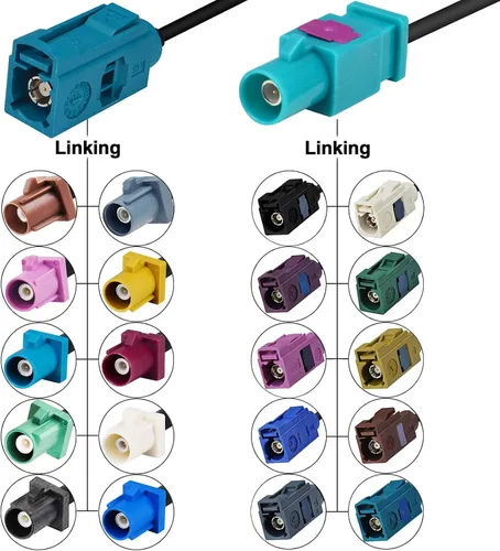 Miniatura 6 de onelinkmore Fakra Z a DIN Kit de 3 adaptadores — Fakra Z macho/hembra a Motorola DIN enchufe/zócalo, convertidor de antena de radio FM AM para VW