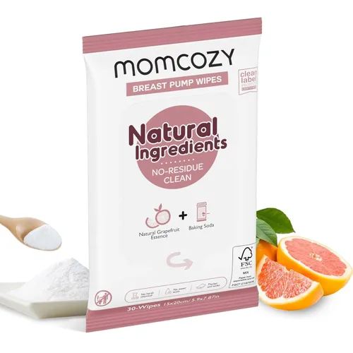 Miniatura 10 de Momcozy Toallitas Naturales para Extractor de Leche para Limpieza de Piezas del Extractor Sobre la Marcha, 30 Unidades (Paquete de 3), Toallitas
