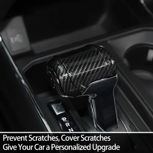Miniatura 5 de GZXinWei Panel decorativo para pomo de palanca de cambios de fibra de carbono, accesorios decorativos para Ford F150 y Raptor 2021 2022 2023 2024