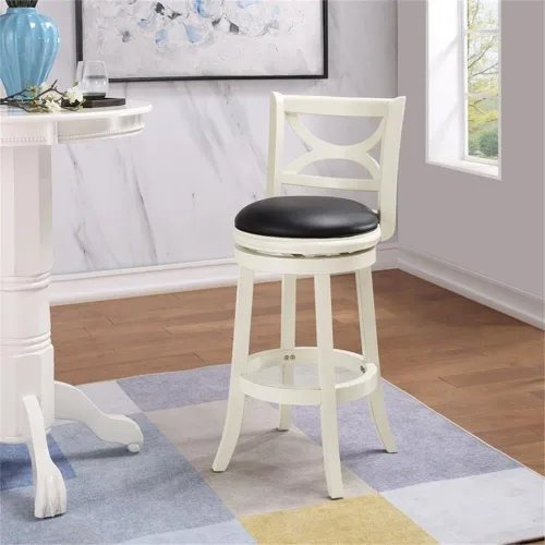 Miniatura 5 de Boraam Florence Taburete giratorio de madera con altura de mostrador - Black Sandthru