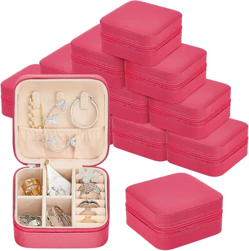 Miniatura 38 de Joyero de viaje de 12 piezas, cajas de regalo de dama de honor, organizador de viaje, pequeño joyero, mini organizador de almacenamiento, caja