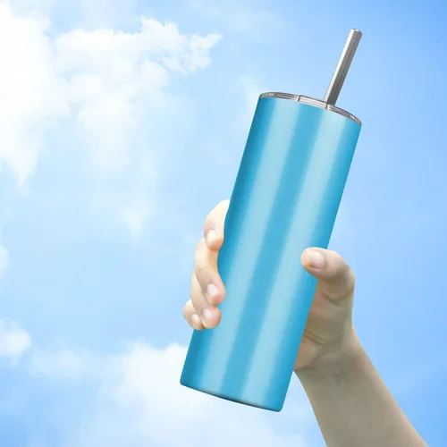Miniatura 5 de Paquete de 6 vasos delgados de acero inoxidable, vaso de agua de doble aislamiento de 20 onzas con 6 popotes y 3 cepillos, taza de viaje al vacío