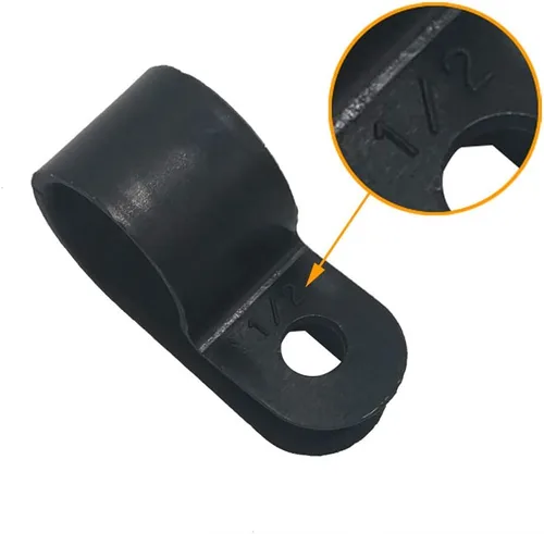 Miniatura 3 de Abrazadera para cable tipo R, abrazadera de cable de 1/2 pulgada, clips de sujeción de cable de montaje de tornillo de nailon con tornillos