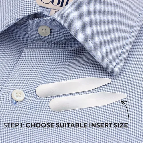 Miniatura 5 de Collar de metal para camisa de vestir para hombre, paquete de 6 unidades en un estuche de viaje, insertos de cuello de acero inoxidable en 3 tamaños
