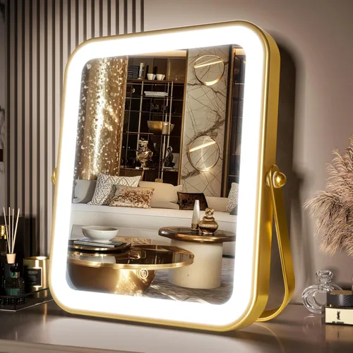Miniatura 12 de PRIMETEK Espejo de tocador con luces, espejo de maquillaje grande de 19 x 22 pulgadas con luces, espejo de maquillaje iluminado LED, pantalla táctil