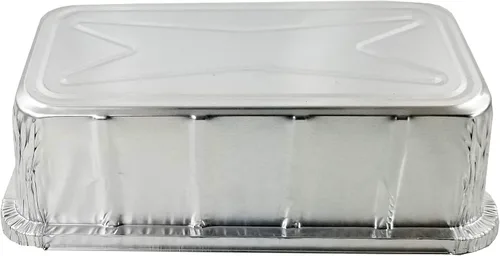 Miniatura 7 de PACTOGO Moldes de papel de aluminio de 2 libras para pan/pan con tapa de cúpula transparente (paquete de 12 juegos)