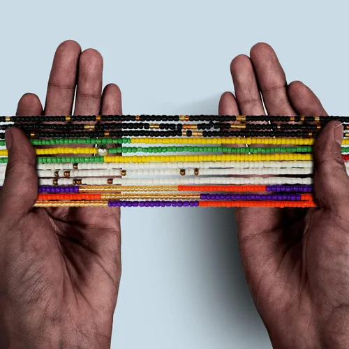 Miniatura 6 de 4 cuentas de cintura africana hechas a mano de 50 pulgadas para mujer, no elásticas (corbata)