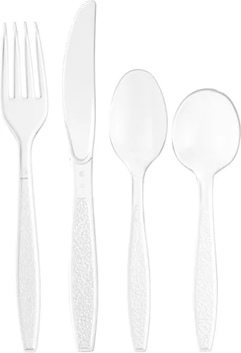 Miniatura 3 de Embellish - Cuchillo de plástico resistente, desechable, transparente, ideal para bodas, catering, fiestas, bufés, eventos o uso diario