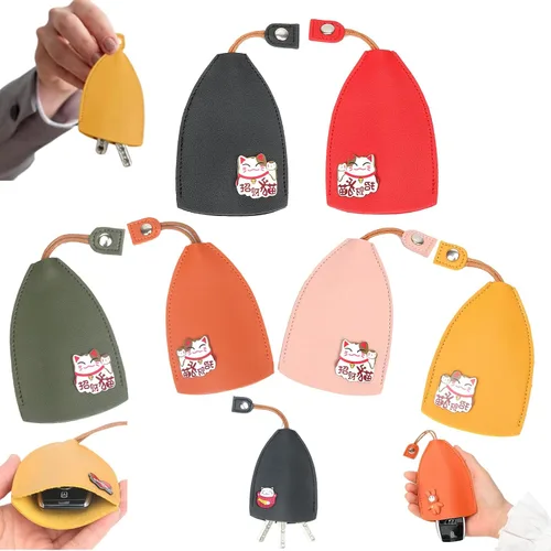 Miniatura 15 de RJDJ Bolso de la llave del cuero de la PU de las frutas lindas, creativo extraíble lindo caso de la llave del coche de la gran capacidad, bolso