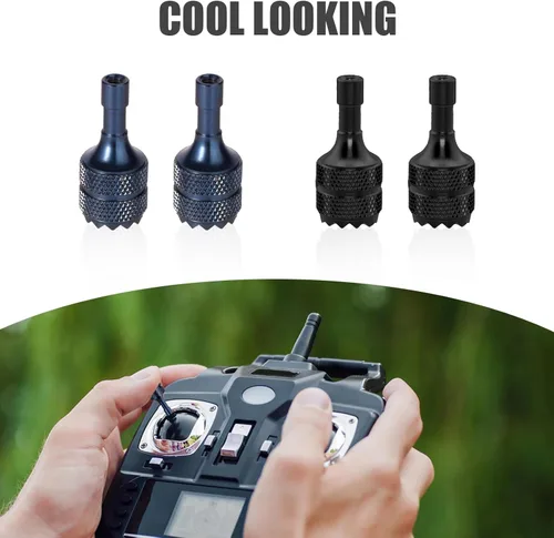 Miniatura 4 de 3 Pro/4 Pro Control Sticks, 4 joysticks desmontables de aleación de aluminio para DJI Mini 3/Mini 3 Pro/Mini 4 Pro/Air 3/Mavic 3 Pro RC y RC 2 negro