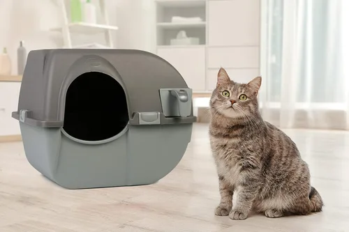 Miniatura 3 de Omega Paw Roll 'n Clean - Caja de arena autolimpiante, color marrón, grande