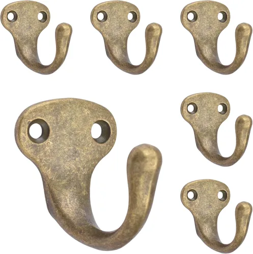Miniatura 8 de Alele 12 ganchos de pared de latón, colgador de gancho de una sola punta, ganchos para toallas de bata, zinc fundido