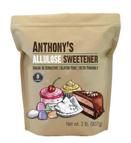 Miniatura 8 de Edulcorante de Alulosa Anthony's, 1 Libra, Probado por Lotes Sin Gluten, Alternativa de Azúcar Apta para Keto, Cero Carbohidratos Netos, Bajo