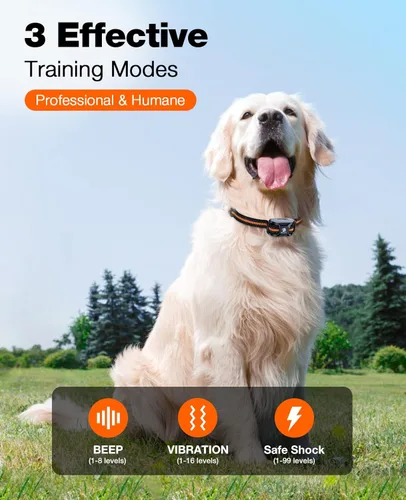 Miniatura 2 de Bousnic Collar de choque para perro, collar de entrenamiento para perros de 3300 pies con control remoto para perros pequeños, medianos y grandes