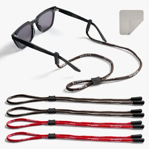 Miniatura 10 de BILIONE Correa para gafas, soportes deportivos para gafas alrededor del cuello para hombres y mujeres, cadena de cordón para lentes de sol