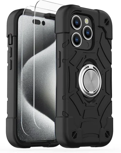 Miniatura 17 de KCJ Funda para iPhone SE 2022/2020, iPhone 8/7/6/6S, con [2×Protectores de Pantalla][Soporte de Anillo] Silicona Suave+PC Duro Protección Completa