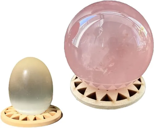 Miniatura 4 de 15 soportes de bola de cristal de madera, soporte de exhibición de esfera de madera, soportes de esfera de madera para decoración del hogar, piedras