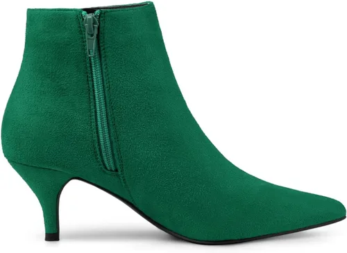 Miniatura 7 de Allegra K Botines de tacón de aguja con cremallera y punta puntiaguda para mujer