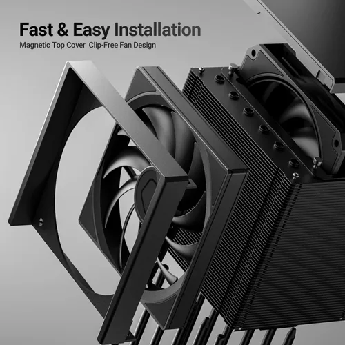 Miniatura 3 de ID-COOLING FROZN A620 SLK - Enfriador de aire para CPU, diseño híbrido de torre simple/doble, ventiladores contrarrotativos dobles, 6 tubos de calor
