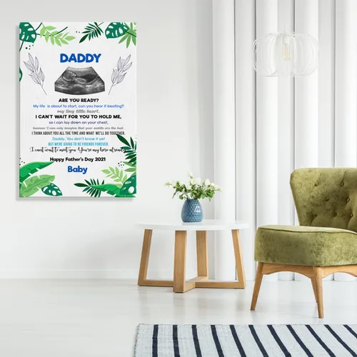 Miniatura 4 de Marco de fotos personalizado para el primer día del padre, foto de ultrasonido personalizado, póster de bebé, decoración de pared para papá por