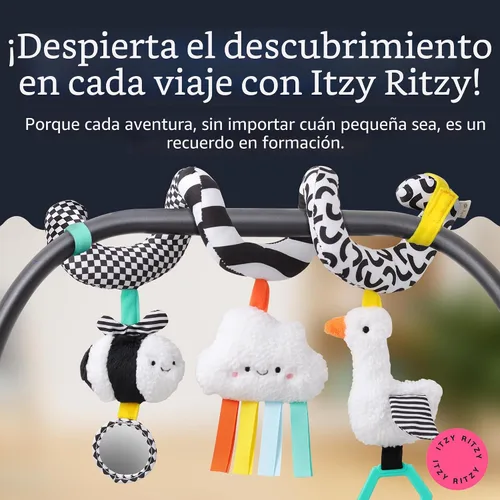 Miniatura 6 de Itzy Ritzy Juguete de actividad en espiral para asiento de automóvil y cochecito – Juguetes para cochecito y asiento de automóvil para edades de 0