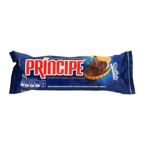 Miniatura 2 de Marinela Galletas Principe Sandwich. Deliciosas galletas crujientes exteriores y un centro de chocolate suave. 1 caja (6 paquetes)