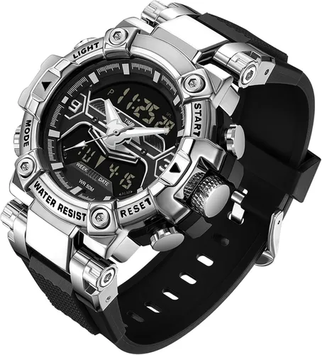 Miniatura 10 de findtime Relojes de diseñador genial para hombre, color azul, gran cara, relojes para hombres, electrónico único, deportivo, militar, audaz