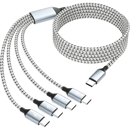 Miniatura 14 de Cable de carga múltiple USB C Splitter 1 paquete, cable de carga USB A/C a USB C, cable de carga dual tipo C, cable de carga múltiple 4 en 2 con 4
