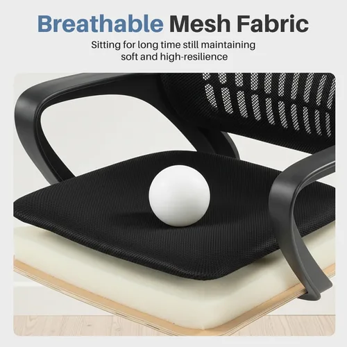 Miniatura 5 de DUMOS Silla de escritorio de oficina en casa, ergonómica con respaldo medio con soporte lumbar y modo mecedor, altura ajustable con reposabrazos
