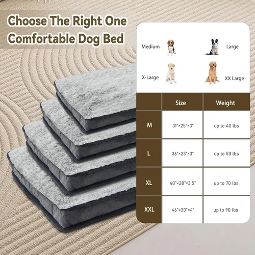 Miniatura 5 de Cama para perros medianos y pequeños, cama de lujo para perros de felpa, cómoda almohadilla para perrera, tapete para dormir para mascotas