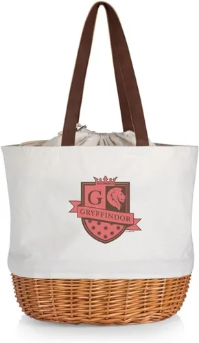 PICNIC TIME Harry Potter Gryffindor Coronado - Bolsa de picnic de lona y sauce con cierre de cordón y asas duraderas, bolsa de playa y mercado para