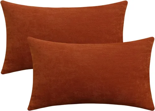 Miniatura 41 de Jeneoo - Fundas de almohada decorativas rojas brillantes de chenilla suave, fundas de cojín cómodas y sólidas para sofá de sala de estar