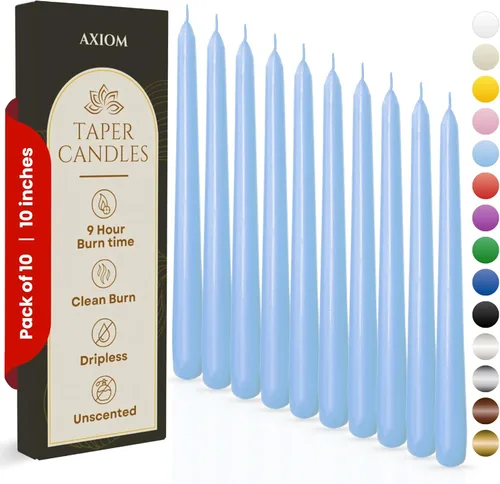 Miniatura 39 de Axiom Candles - Velas cónicas de 10 pulgadas sin goteo - Velas altas sin perfume y sin humo - 9 horas de combustión - Velas cónicas para el hogar