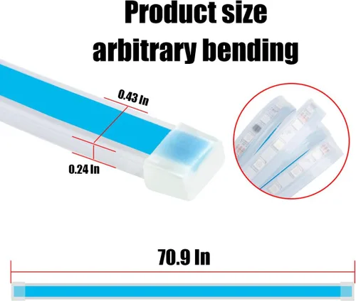 Miniatura 2 de BELOMI Tira de luz LED para capó de automóvil, 70 pulgadas, flexible, impermeable, luz de circulación diurna, lámpara de ambiente decorativa