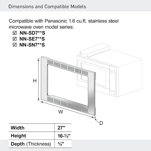 Miniatura 3 de Juego de accesorios para hornos microondas de 27" Panasonic, Stainless