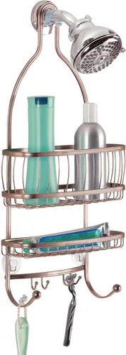 Miniatura 8 de iDesign - Organizador de ducha colgante extra ancho de metal, colección York, 10 x 4 x 22 pulgadas, plateado Plata